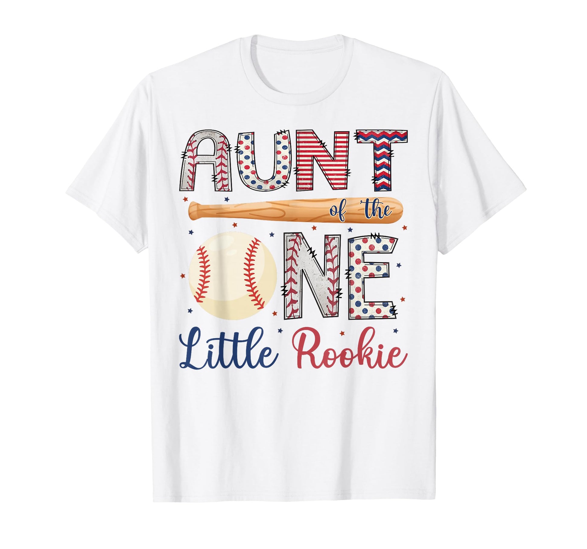 Aunt One Little Rookie Baseball 1St T-Shirt - Minimalist Print Unisex - T-Shirt, Sweatshirt, Hoodie