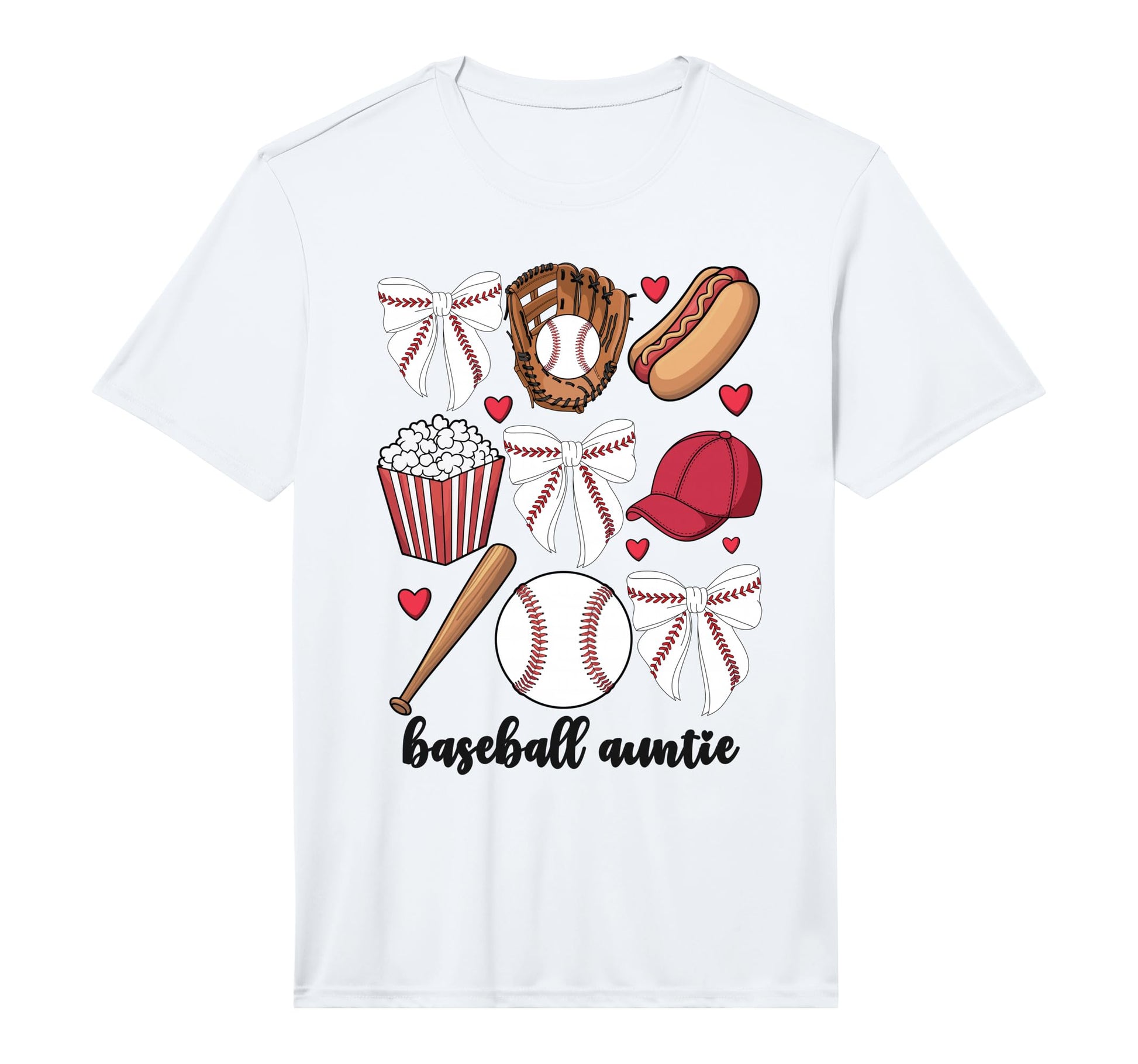 Mens Baseball Auntie Coquette Bow T-Shirt - Trendy Graphic for Adults - T-Shirt, Sweatshirt, Hoodie