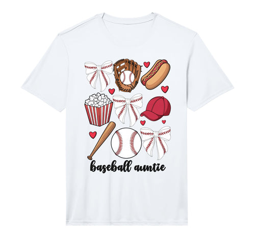 Mens Baseball Auntie Coquette Bow T-Shirt - Trendy Graphic for Adults - T-Shirt, Sweatshirt, Hoodie
