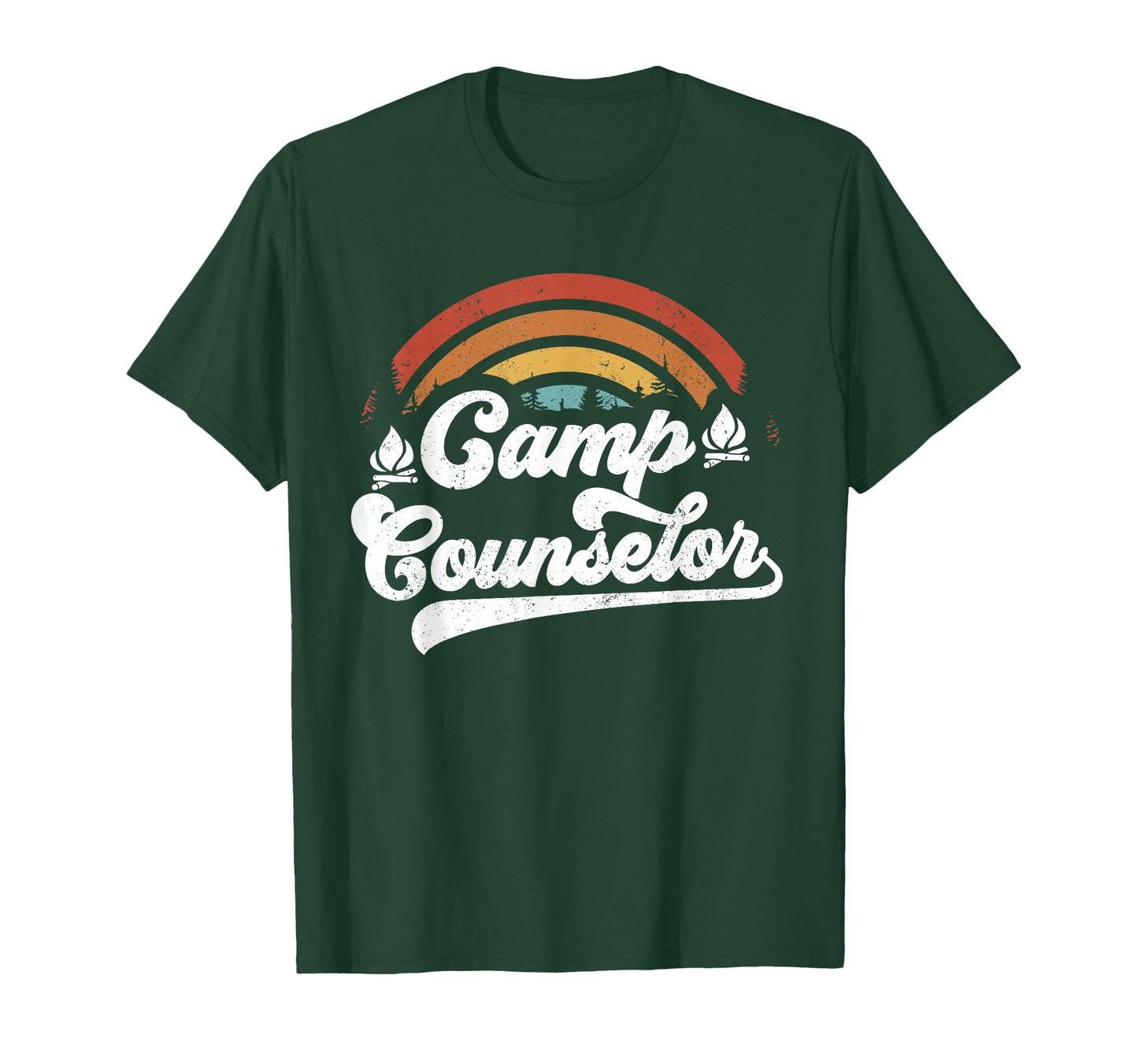 Summer Camp Counselor Staff Groovy Rainbow T-Shirt - Unique Graphic Unisex - T-Shirt, Sweatshirt, Hoodie
