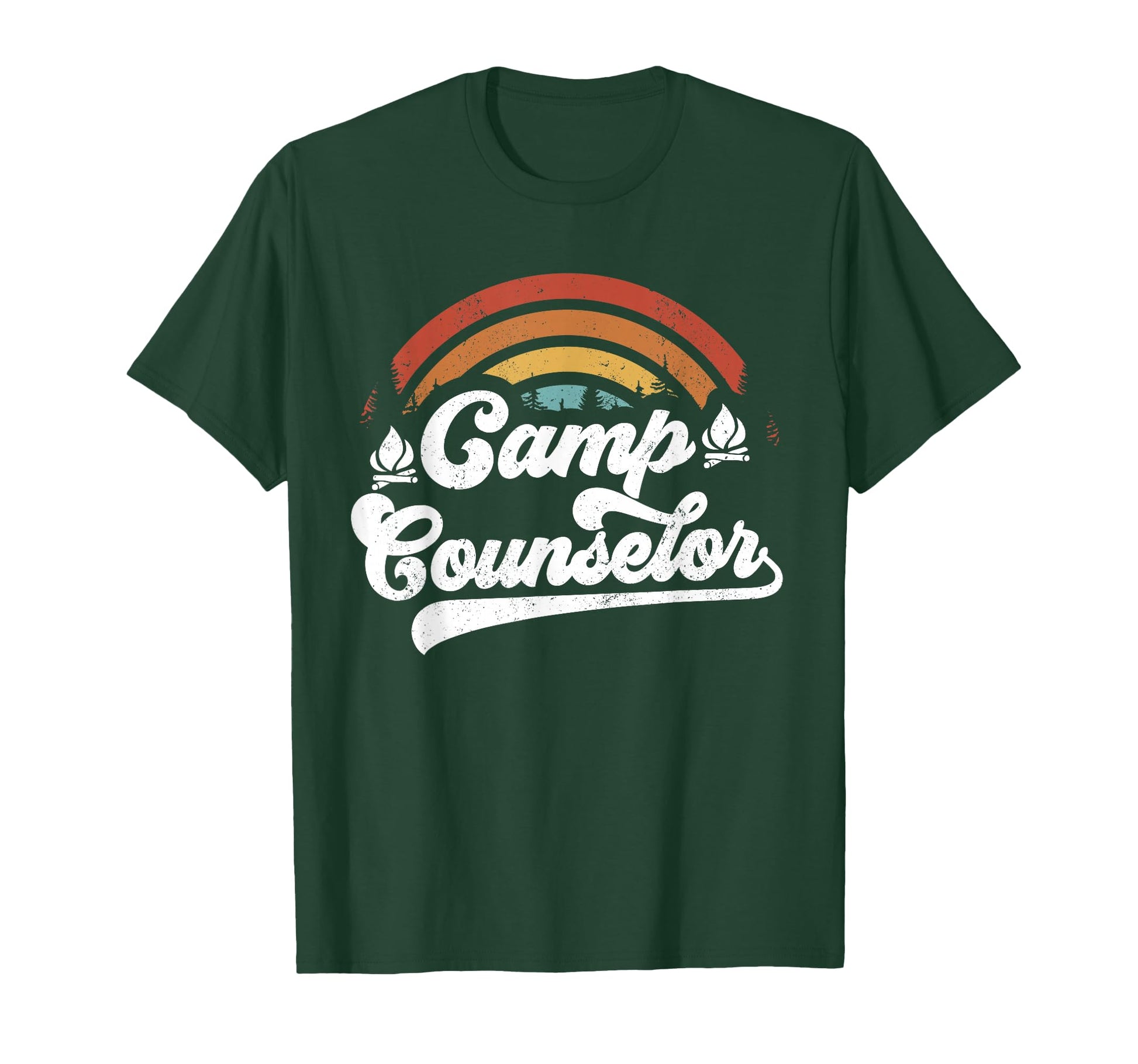 Summer Camp Counselor Staff Groovy Rainbow T-Shirt - Unique Graphic Unisex - T-Shirt, Sweatshirt, Hoodie