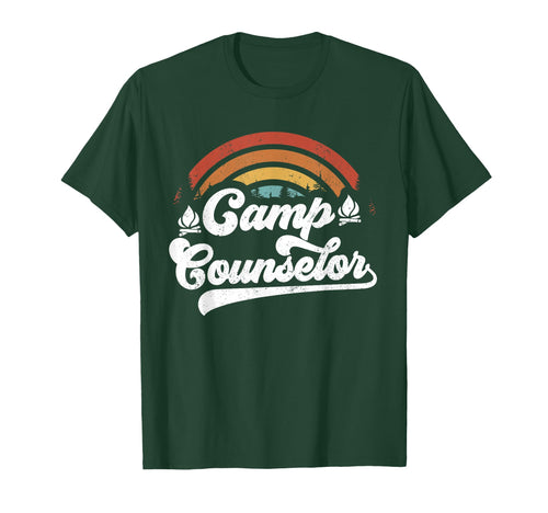 Summer Camp Counselor Staff Groovy Rainbow T-Shirt - Unique Graphic Unisex - T-Shirt, Sweatshirt, Hoodie