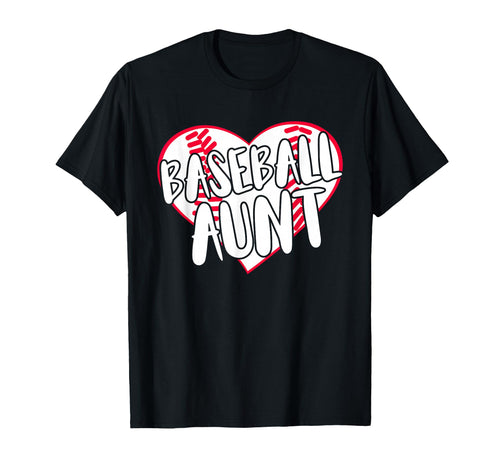 Funny Baseball Aunt Heart T-Shirt - Novelty Apparel Men Women - T-Shirt, Sweatshirt, Hoodie