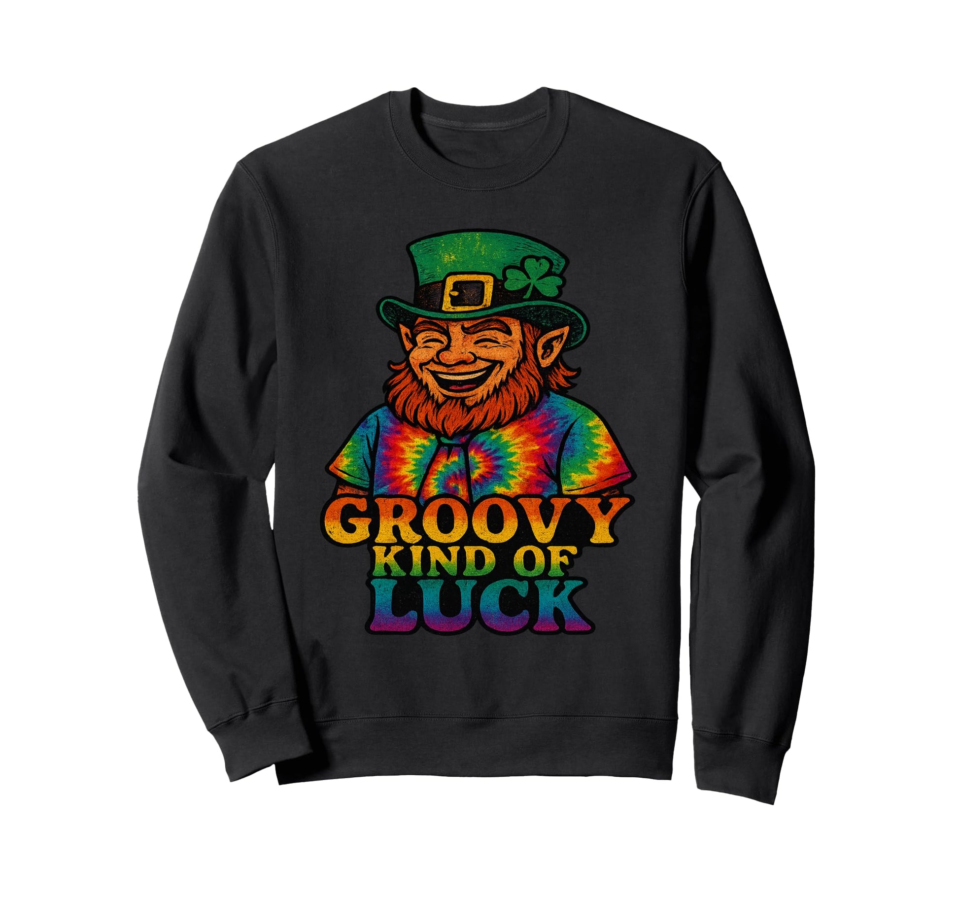 Groovy Kind Luck St Patricks Day Sweatshirt - Aesthetic Graphic Unisex - T-Shirt, Sweatshirt, Hoodie