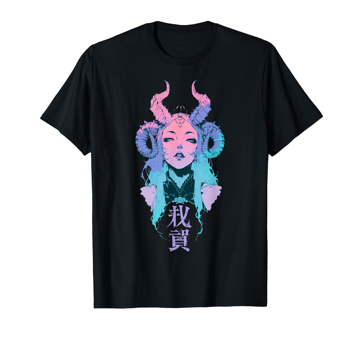 Goth Grunge Demon Anime Waifu Horror Alt T-Shirt - Custom Art Print Unisex - T-Shirt, Sweatshirt, Hoodie