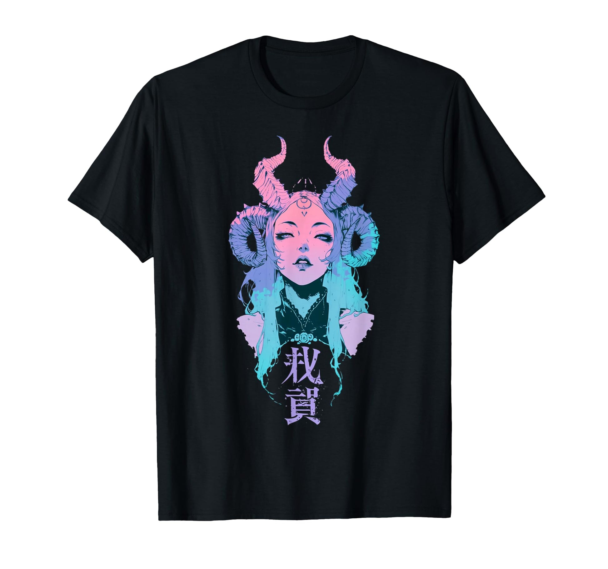 Goth Grunge Demon Anime Waifu Horror Alt T-Shirt - Custom Art Print Unisex - T-Shirt, Sweatshirt, Hoodie