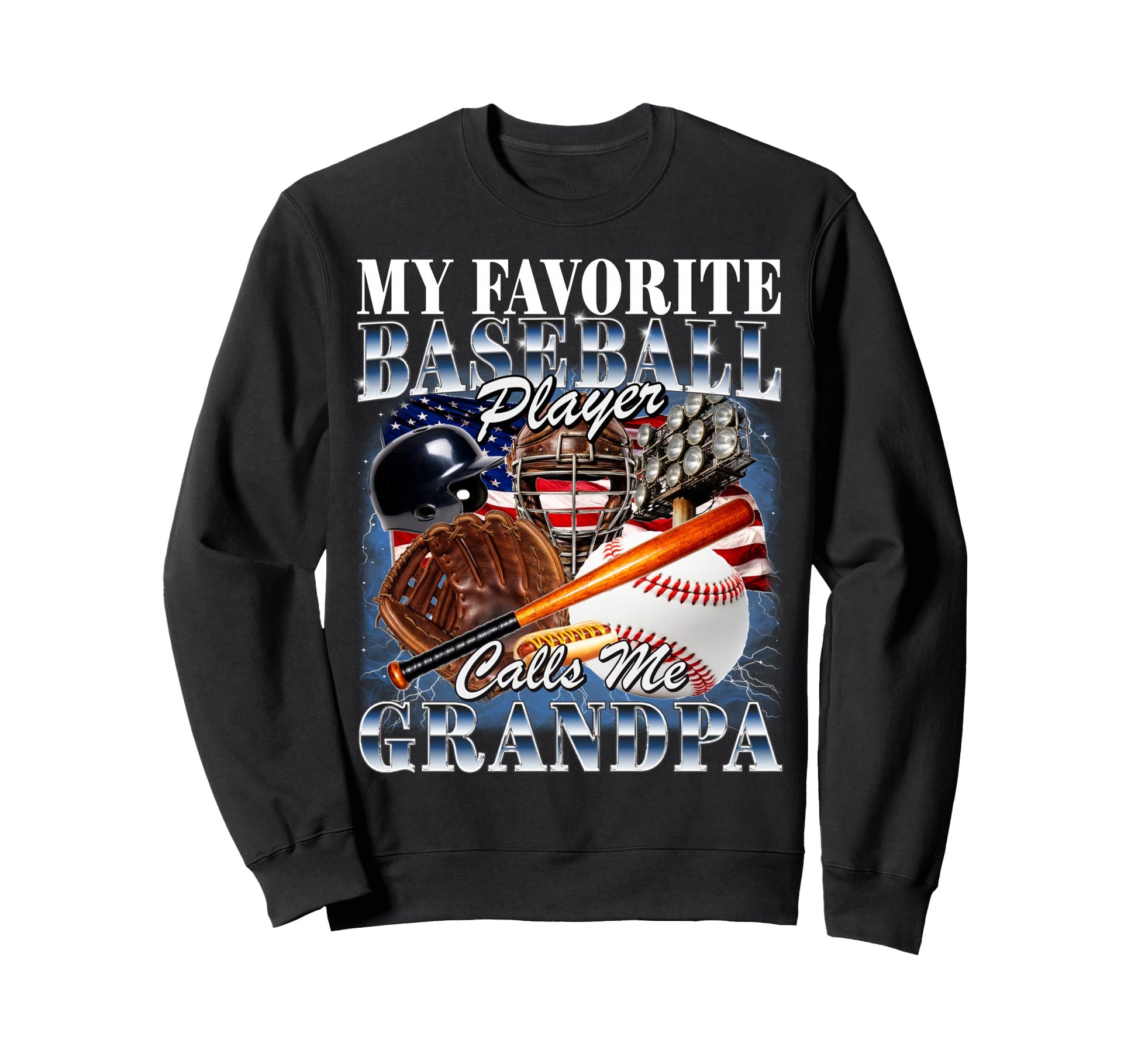 Baseball Player Calls Me Grandpa 90S Sweatshirt - Custom Art Print Unisex - T-Shirt, Sweatshirt, Hoodie