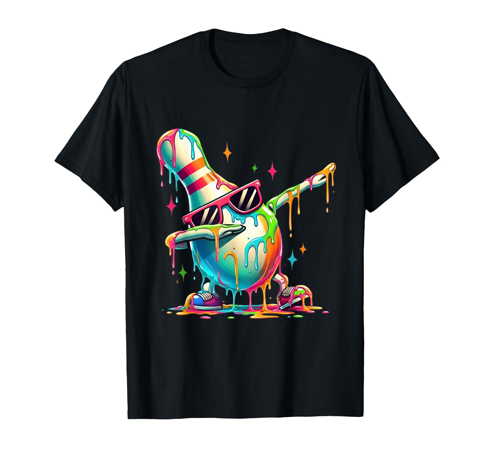Funny Bowling Pin Dab Rainbow T-Shirt - Aesthetic Graphic for Adults - T-Shirt, Sweatshirt, Hoodie