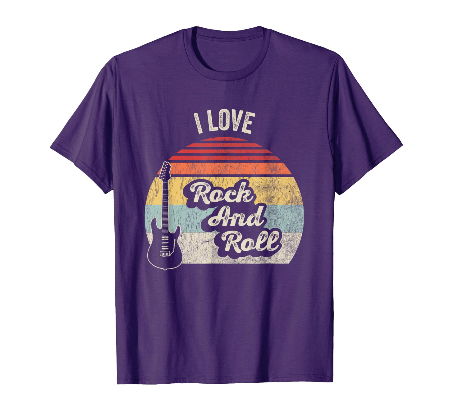 I Love Rock And Roll Guitar Sunset T-Shirt - Graphic Print for Adults - T-Shirt, Sweatshirt, Hoodie