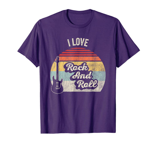 I Love Rock And Roll Guitar Sunset T-Shirt - Graphic Print for Adults - T-Shirt, Sweatshirt, Hoodie