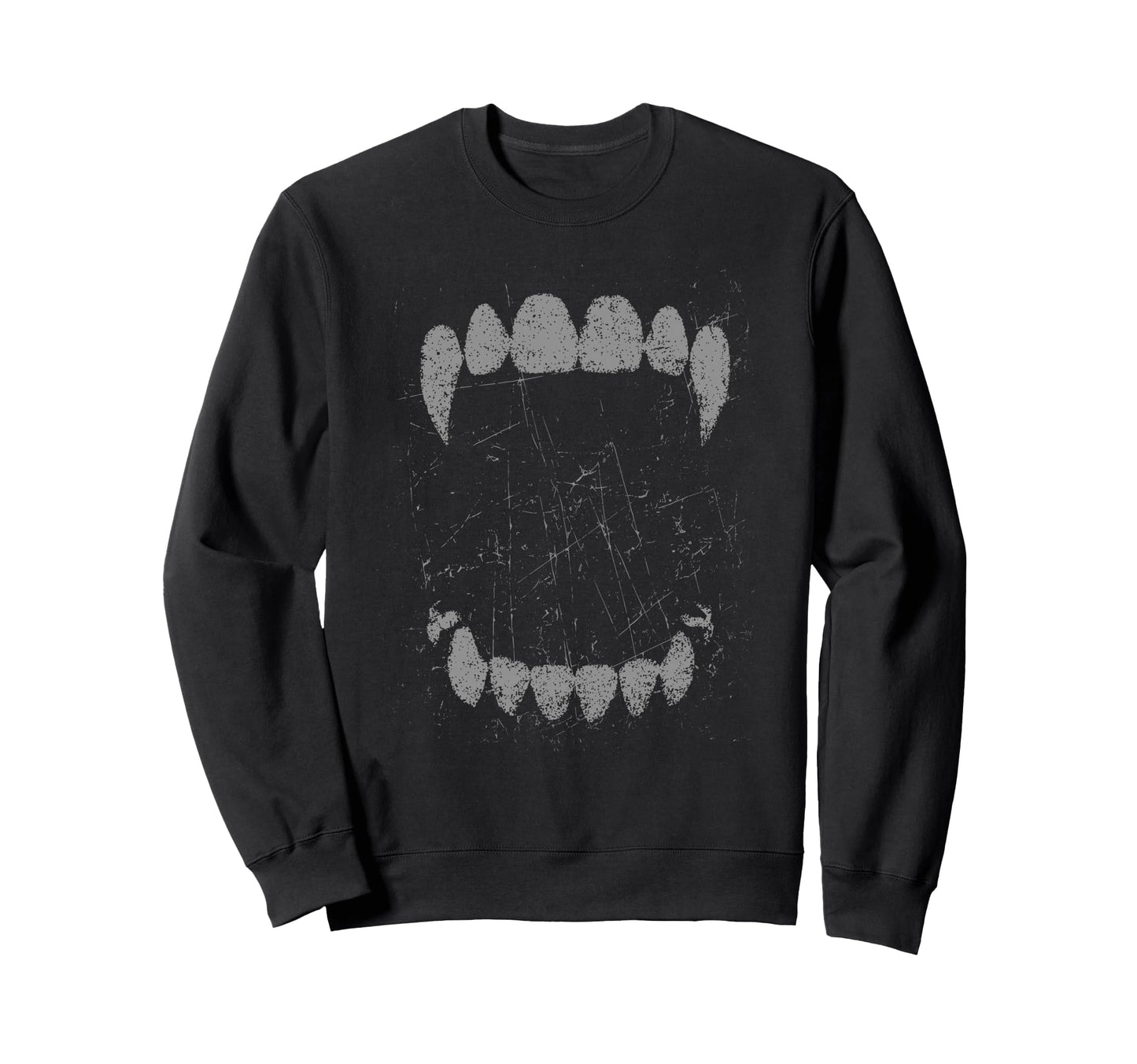 Gothic Grunge Vampire Fangs Sweatshirt - Unique Graphic for Adults - T-Shirt, Sweatshirt, Hoodie
