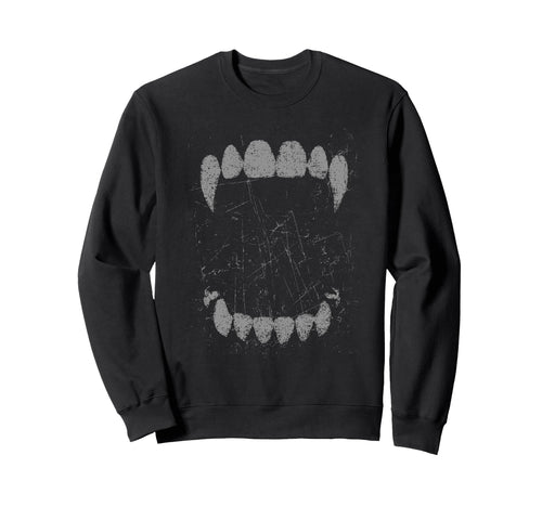 Gothic Grunge Vampire Fangs Sweatshirt - Unique Graphic for Adults - T-Shirt, Sweatshirt, Hoodie