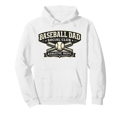 Baseball Dad Social Club Varsity Sports Hoodie - Custom Art Print Unisex - T-Shirt, Sweatshirt, Hoodie