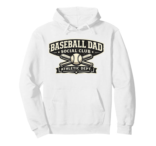 Baseball Dad Social Club Varsity Sports Hoodie - Custom Art Print Unisex - T-Shirt, Sweatshirt, Hoodie