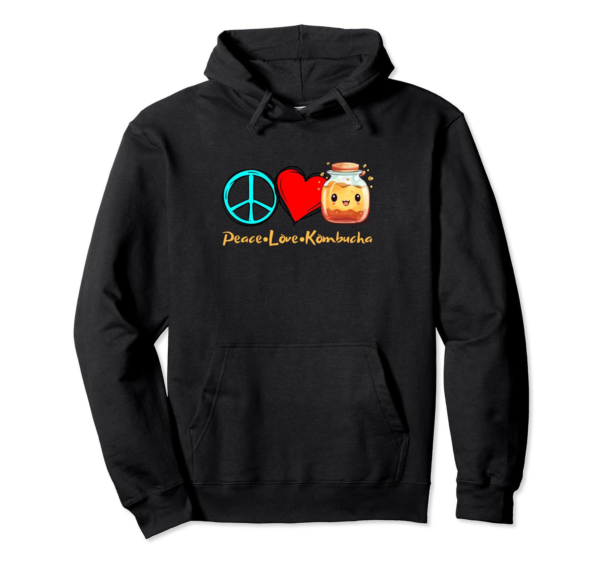 Kombucha Spruch Peace Love Kombucha Hoodie - Streetwear Style Men Women - T-Shirt, Sweatshirt, Hoodie