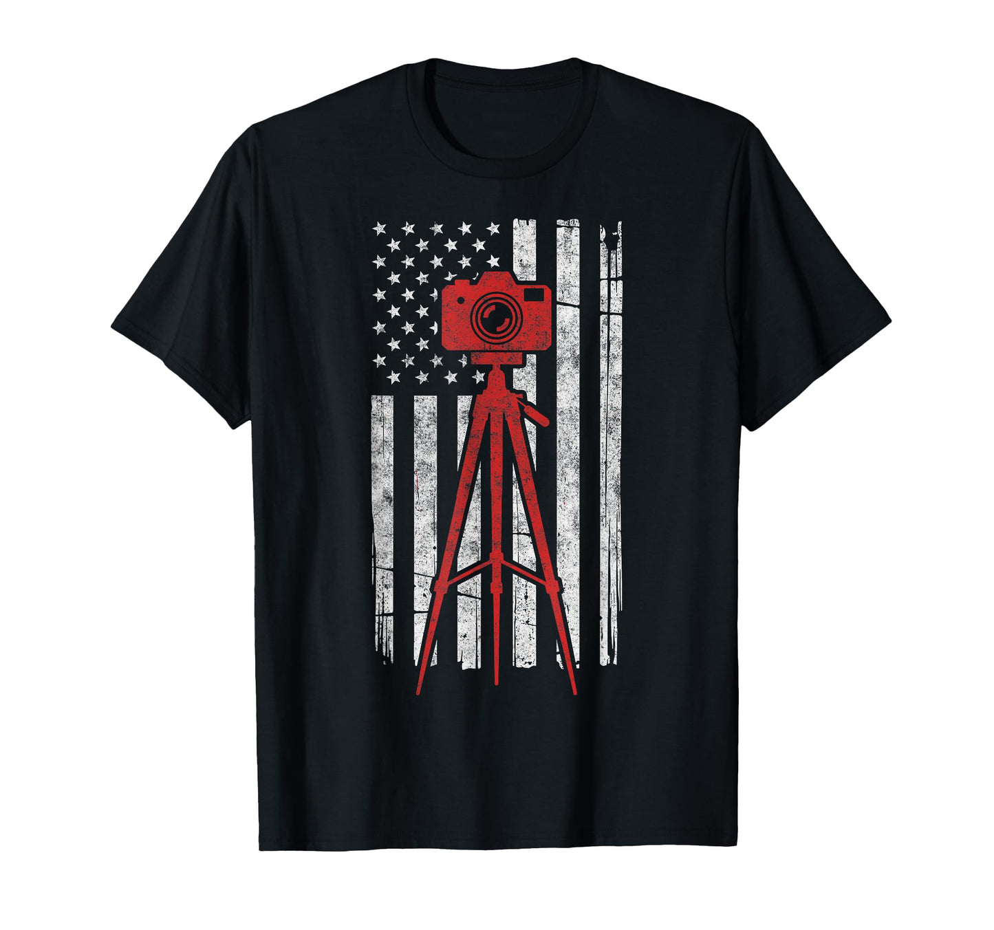 Us Flag Photo Camera Photographer T-Shirt - Graphic Print Unisex - T-Shirt, Sweatshirt, Hoodie