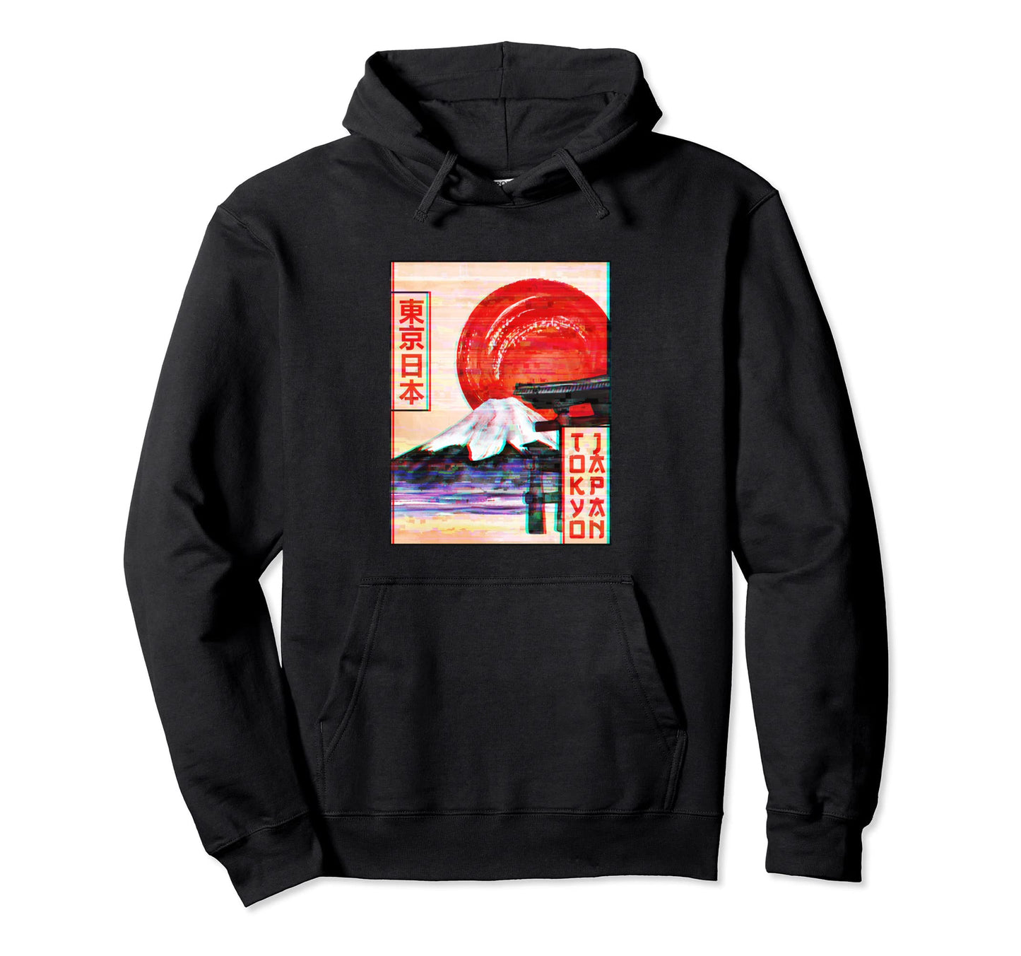 Mt Fuji Fujiyama Tokyo Japan Vaporwave Hoodie - Graphic Print for Adults - T-Shirt, Sweatshirt, Hoodie