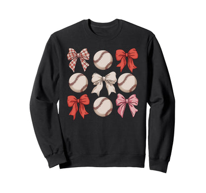Baseball Coquette Bow Mom Sister Sweatshirt - Fun Novelty Design Unisex - T-Shirt, Sweatshirt, Hoodie