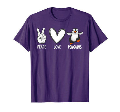Penguin Art Peace Love Penguins T-Shirt - Fun Novelty Design Unisex - T-Shirt, Sweatshirt, Hoodie