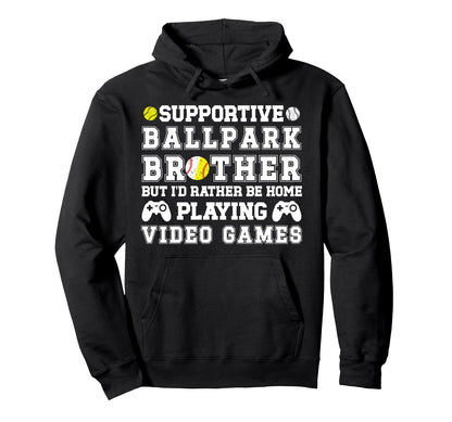Supportive Ballpark Brother Baseball Hoodie - Streetwear Style Men Women - T-Shirt, Sweatshirt, Hoodie