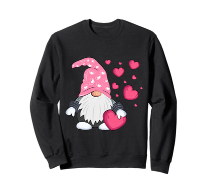 Valentine Gnome Holding Heart Sweatshirt - Casual Everyday Wear Unisex - T-Shirt, Sweatshirt, Hoodie