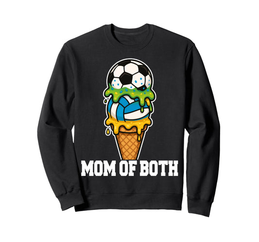 Soccer Volleyball Mom Ice Cream Sweatshirt - Fun Novelty Design for Adults - T-Shirt, Sweatshirt, Hoodie