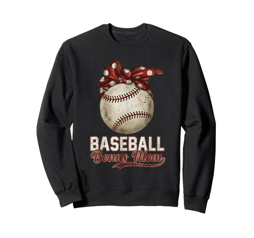 Baseball Bonus Mom Stepmother Bow Sweatshirt - Custom Art Print Men Women - T-Shirt, Sweatshirt, Hoodie