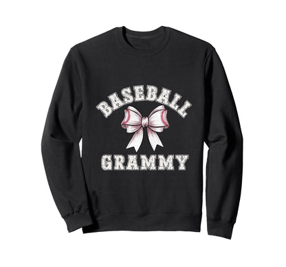 Coquette Baseball Grammy Bow Game Sweatshirt - Minimalist Print Men Women - T-Shirt, Sweatshirt, Hoodie