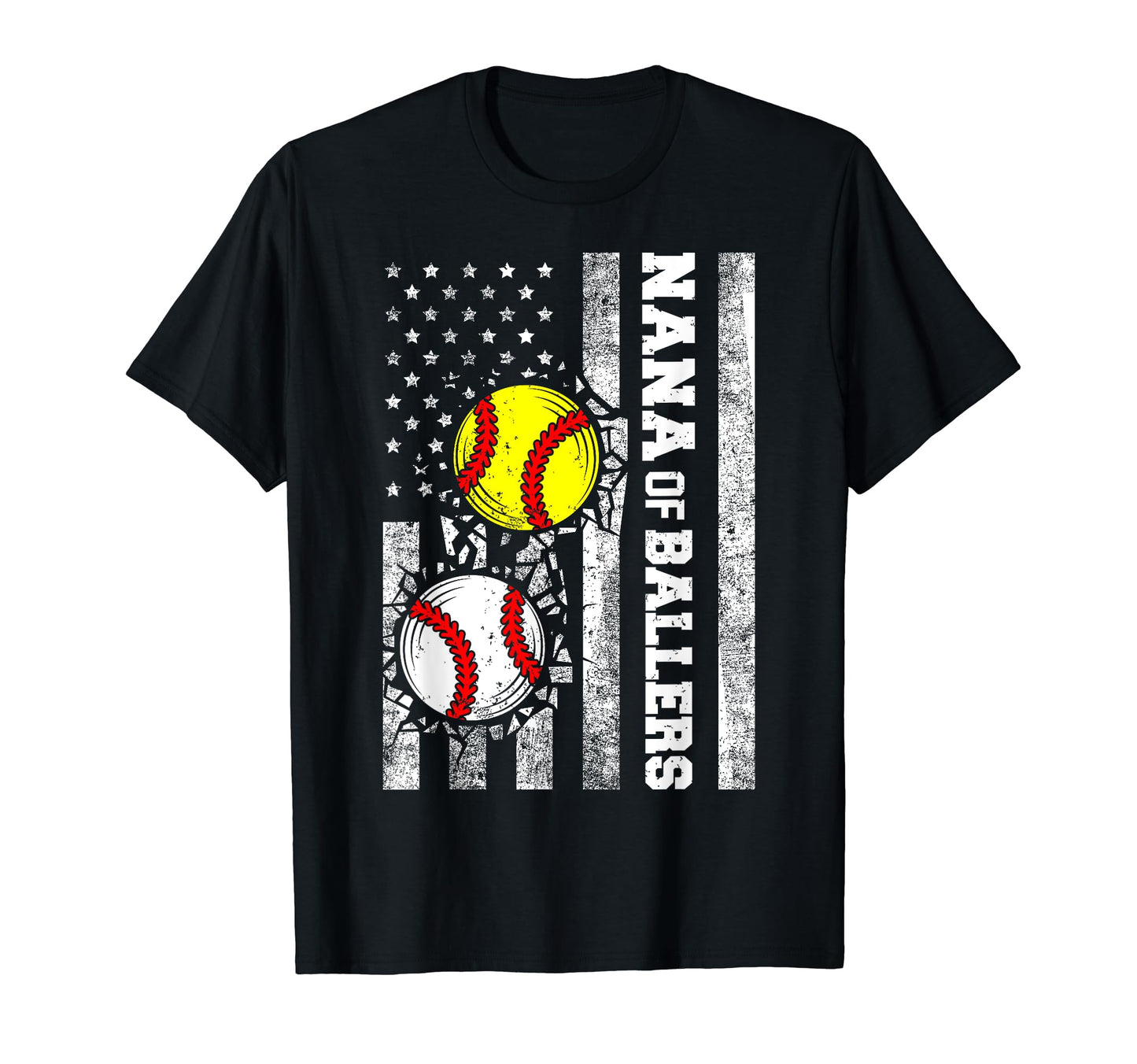 Nana Ballers Funny Usa Flag Baseball T-Shirt - Fun Novelty Design Unisex - T-Shirt, Sweatshirt, Hoodie