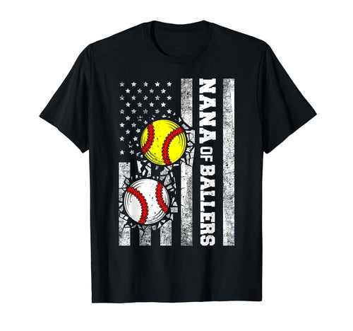 Nana Ballers Funny Usa Flag Baseball T-Shirt - Fun Novelty Design Unisex - T-Shirt, Sweatshirt, Hoodie