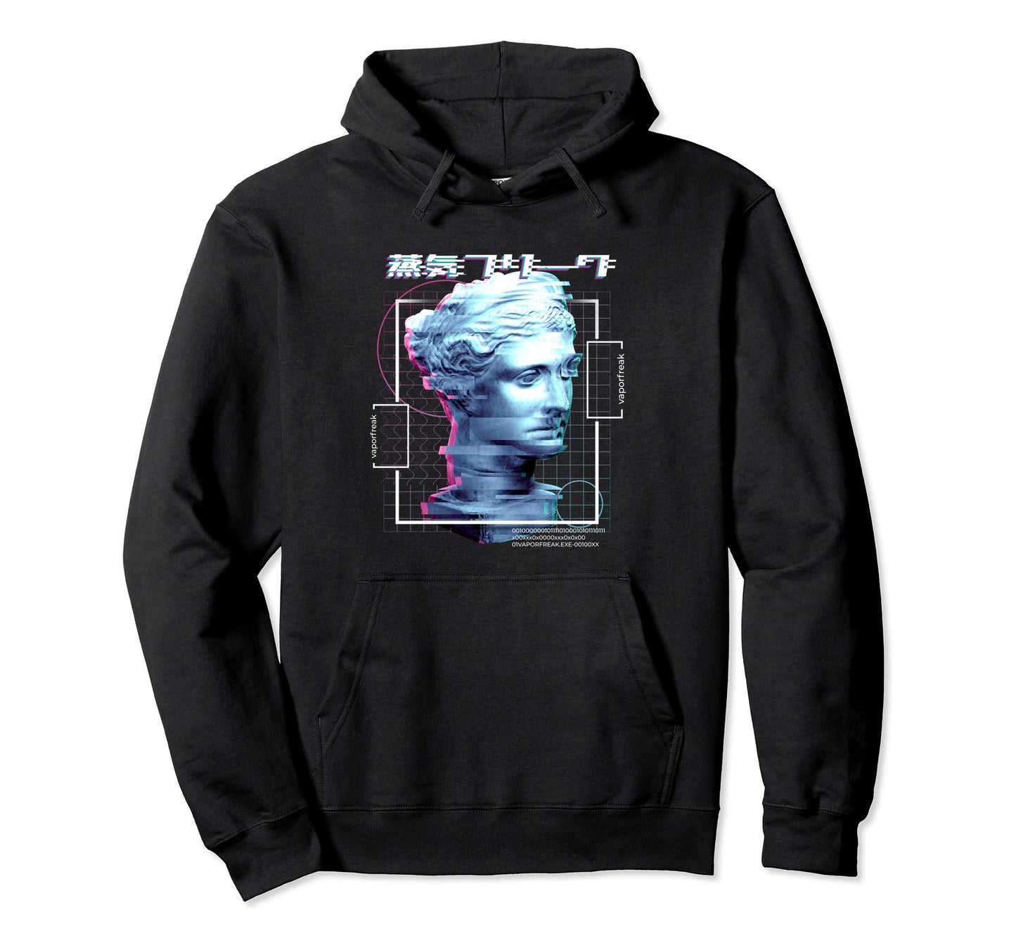 Glitch Greek Statue Sculpture Hoodie - Minimalist Print for Adults - T-Shirt, Sweatshirt, Hoodie