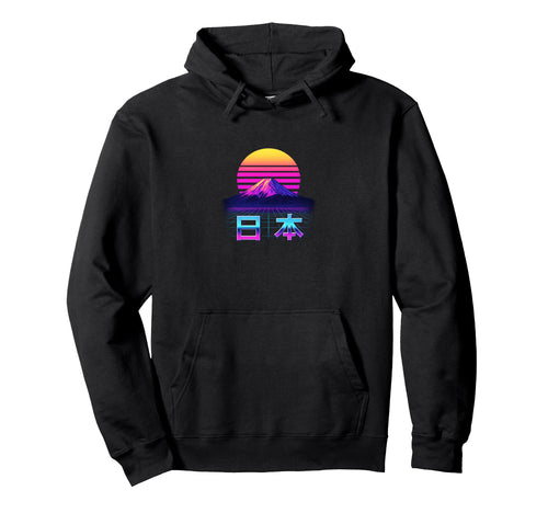 Vaporwave Mt Fuji Japan Aesthetic Hoodie - Minimalist Print Unisex - T-Shirt, Sweatshirt, Hoodie