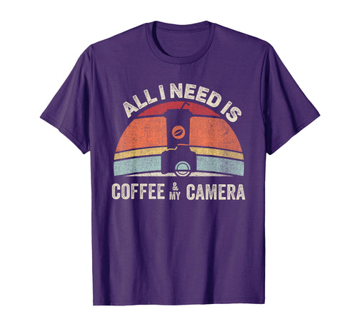 All I Need Is Coffee And My Camera T-Shirt - Graphic Print for Adults - T-Shirt, Sweatshirt, Hoodie