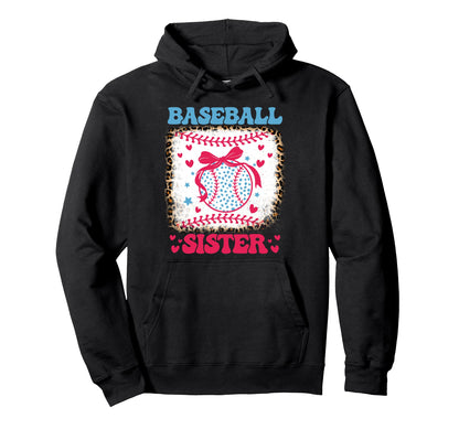 Baseball Sister Coquette Bow Cheer Hoodie - Streetwear Style Men Women - T-Shirt, Sweatshirt, Hoodie