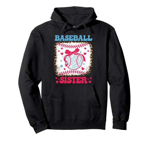 Baseball Sister Coquette Bow Cheer Hoodie - Streetwear Style Men Women - T-Shirt, Sweatshirt, Hoodie