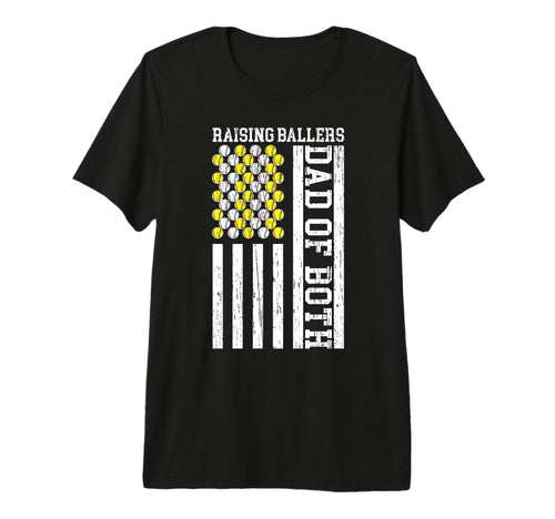 Mens Raising Ballers Dad Both T-Shirt - Novelty Apparel for Adults - T-Shirt, Sweatshirt, Hoodie