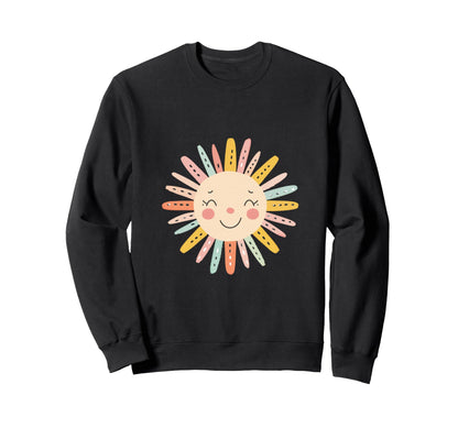Sun 70S Rainbow Art Boho Boho Sweatshirt - Fun Novelty Design for Adults - T-Shirt, Sweatshirt, Hoodie