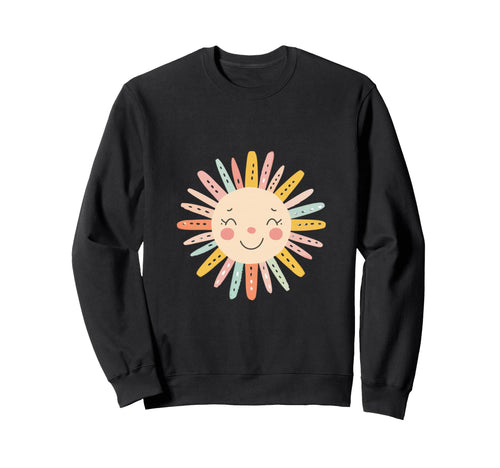 Sun 70S Rainbow Art Boho Boho Sweatshirt - Fun Novelty Design for Adults - T-Shirt, Sweatshirt, Hoodie