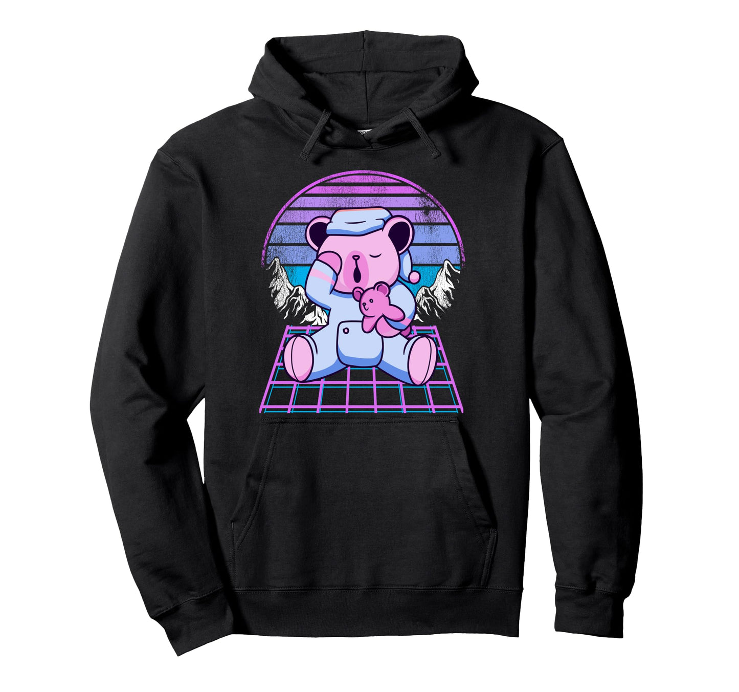 Otaku Grid Sunset Pastel Japanese Kawaii Hoodie - Graphic Print Men Women - T-Shirt, Sweatshirt, Hoodie