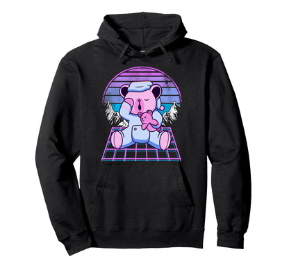 Otaku Grid Sunset Pastel Japanese Kawaii Hoodie - Graphic Print Men Women - T-Shirt, Sweatshirt, Hoodie