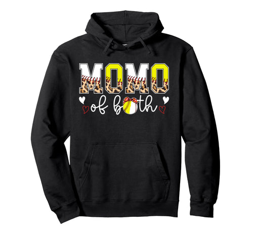 Momo Both Leopard Softball Baseball Momo Hoodie - Novelty Apparel Unisex - T-Shirt, Sweatshirt, Hoodie