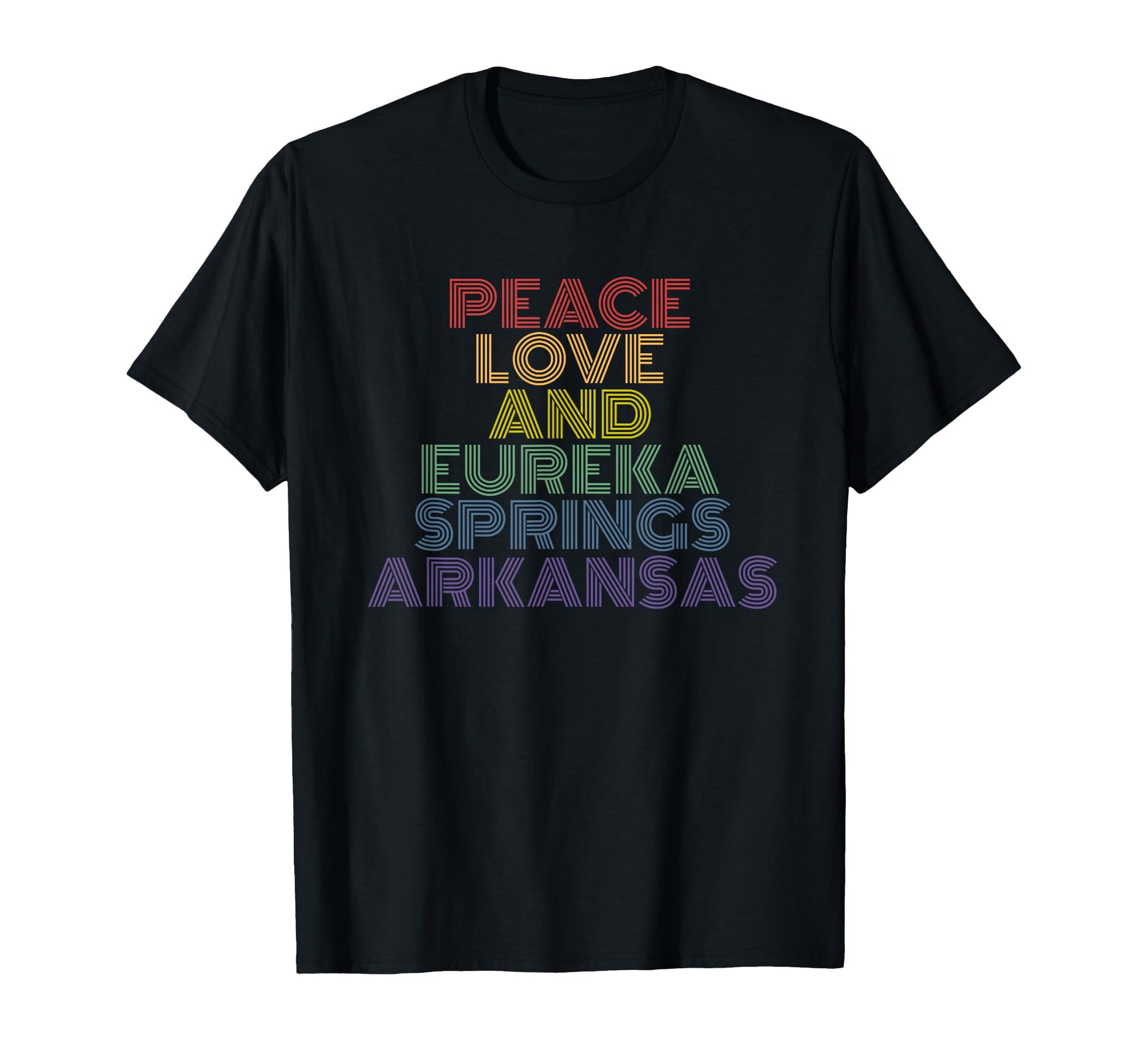 Peace Love Eureka Springs Arkansas T-Shirt - Novelty Apparel for Adults - T-Shirt, Sweatshirt, Hoodie
