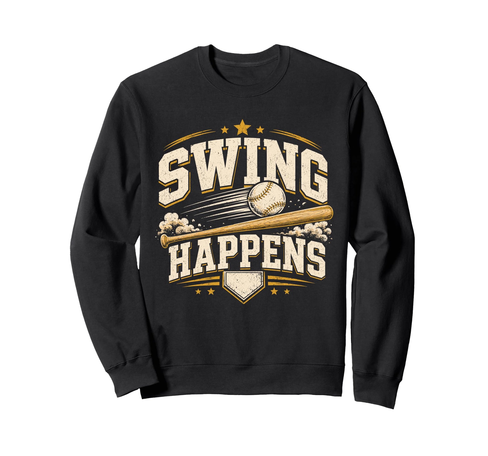 Swing Happens Funny Baseball Pun Sweatshirt - Aesthetic Graphic Unisex - T-Shirt, Sweatshirt, Hoodie