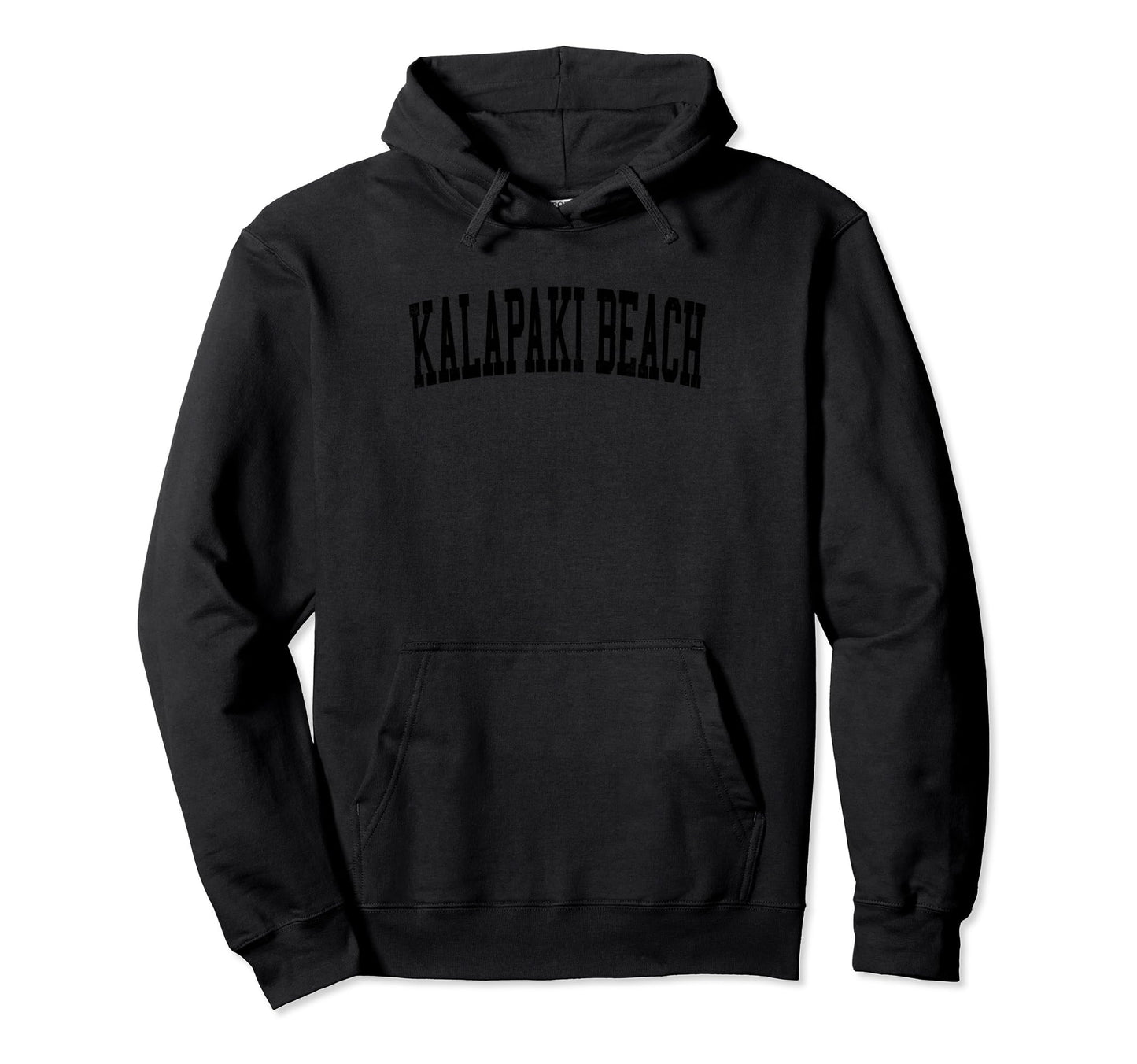 Kalapaki Beach Distressed Black Varsity Hoodie - Trendy Graphic Men Women - T-Shirt, Sweatshirt, Hoodie