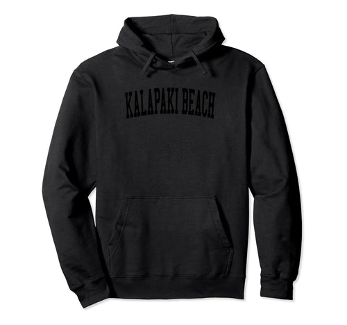Kalapaki Beach Distressed Black Varsity Hoodie - Trendy Graphic Men Women - T-Shirt, Sweatshirt, Hoodie