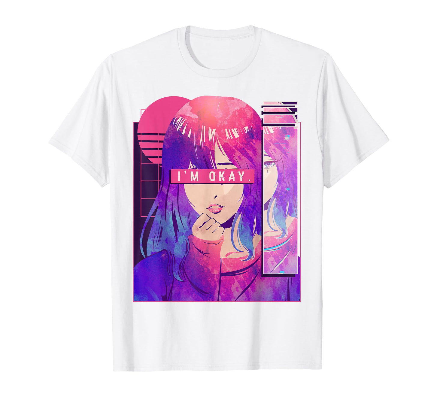 Otaku Anime Vaporwave Aesthetic Sad Anime T-Shirt - Minimalist Print Unisex - T-Shirt, Sweatshirt, Hoodie