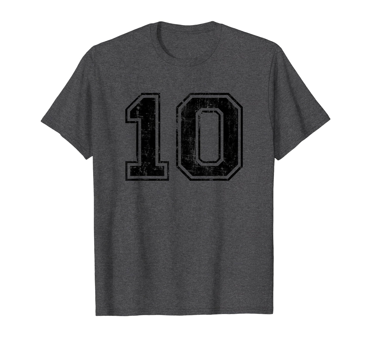Number 10 Ten Varsity Distressed Sport T-Shirt - Unique Graphic Unisex - T-Shirt, Sweatshirt, Hoodie