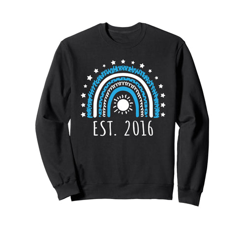 Est 2016 Rainbow Established 2016 Sweatshirt - Streetwear Style for Adults - T-Shirt, Sweatshirt, Hoodie