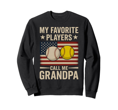 Grandpa My Favorite Baseball Sweatshirt - Custom Art Print Men Women - T-Shirt, Sweatshirt, Hoodie