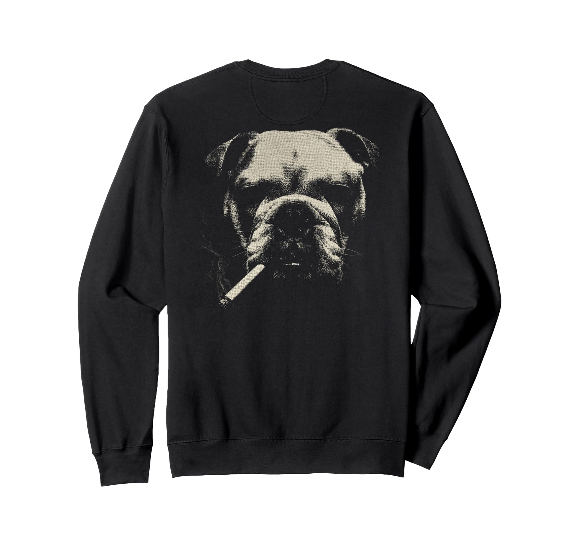 English Bulldog Smoking Cigarette Sweatshirt - Unique Graphic for Adults - T-Shirt, Sweatshirt, Hoodie